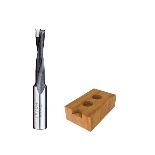 HUHAO 7mm Carbide Tipped Brad Point Boring Bit, Right Hand Dowel Drill Bits - size: 7mm Dia x 70mm Long x 10mm Shank R