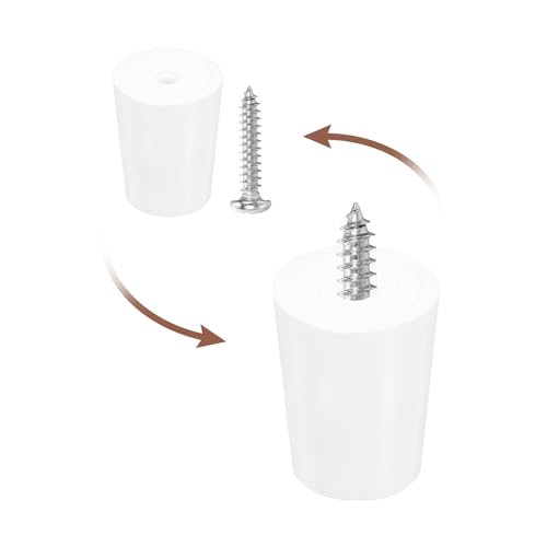 uxcell 8Pcs Rubber Bumper Feet, 1.22" H x0.94 W Round Pads with Stainless Steel Washer and Screws for Furniture, Appliances, Electronics - size: 1.22" H x0.94" W