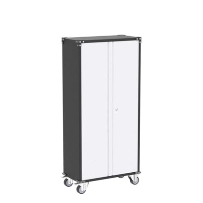 Reemoon 71" H Metal Garage Storage Cabinet with Wheels,Grey&White - color: White, size: 31.5" W x 16" D x 71" H