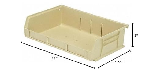 Quantum Storage QUS236 Ultra Stack and Hang Bins - 7-3/8" x 11" x 3" - 8 Pack - color: Ivory