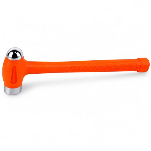 Stark USA 32oz Dead Blow Hammer Dual Head - 2-Pounds Ball Peen Blow Striking Ball Peen and Flat Face Pein Non-Slip Grip Handle, Orange - size: ['2 lb']