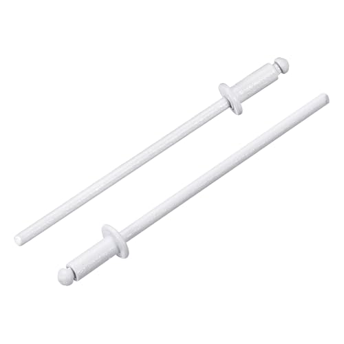 uxcell 100Pcs 3/32" x1/4" Aluminum Blind Rivets, Aluminum Grip and Steel Mandrel, Dome Head Long Split Rivets for Metal, Furniture, Automotive, White - color: White, size: 3/32"x1/4"