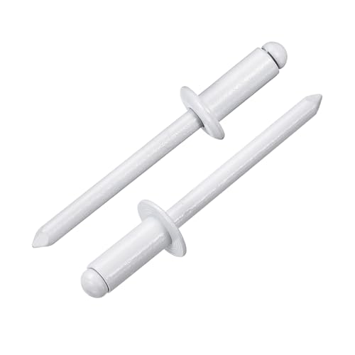 uxcell 100Pcs 3/16" x3/8" Aluminum Blind Rivets, Aluminum Grip and Steel Mandrel, Dome Head Long Split Rivets for Metal, Furniture, Automotive, White - color: White, size: 3/16"x3/8"