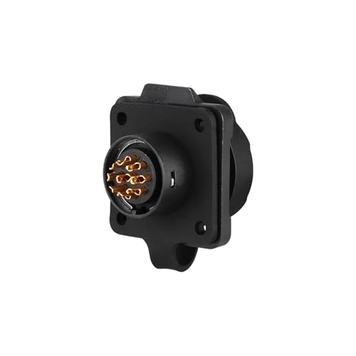 CNLINKO LP-16 IP68 Industrial Waterproof Connector Quick Plug Circular Connector PBT Plastic Shell Aviation Connector M16 2-9 Pin Flange Socket (9 Pin) - size: 9 Pin, style: 4-Hole Set/Plug without Cable
