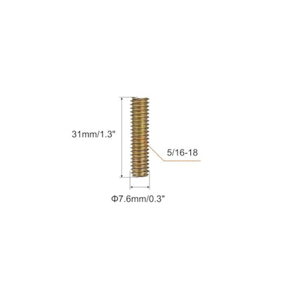 uxcell 8pcs Fully Threaded Rods 5/16x1-1/4 All Thread Studs Long Threaded Screw Carbon Steel for Furniture Garden Railing Mounting Assembly Fastening Frame Connection Colorful Zinc - size: 5/16x1-1/4"