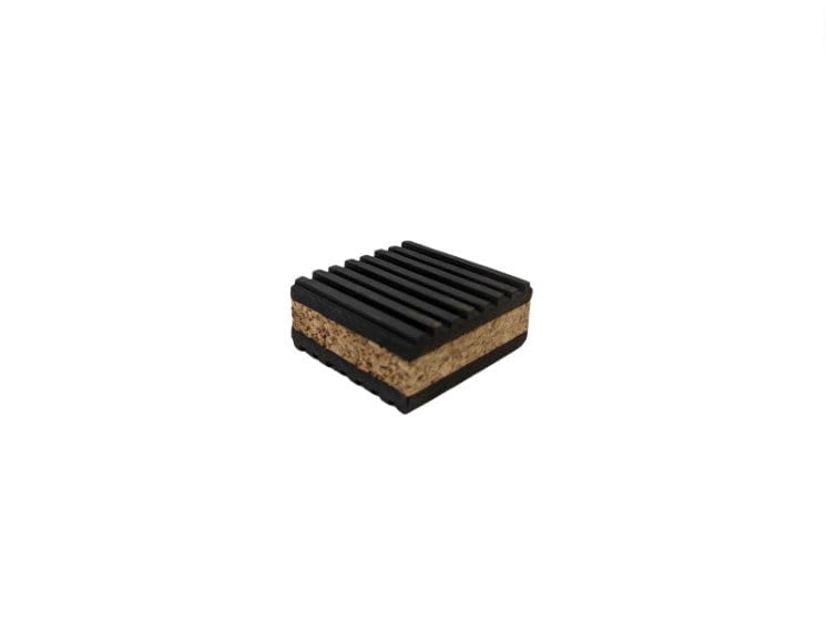 COREX 2"x2" PROFESSIONAL GRADE Cork and Ribbed Neoprene Vibration Pad 4 Pack - size: 2x2