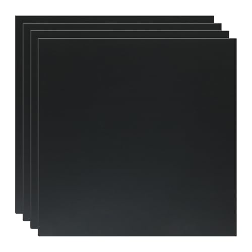 4 Pack Black ABS Plastic Sheet, 12" x 12" x 1/8" Thick Hard Thermoplastic Sheet, Moldable Plastic Panel for Crafts, Car Interiors, Home Decor, DIY Projects - color: Black, size: 12"x12"x1/8"