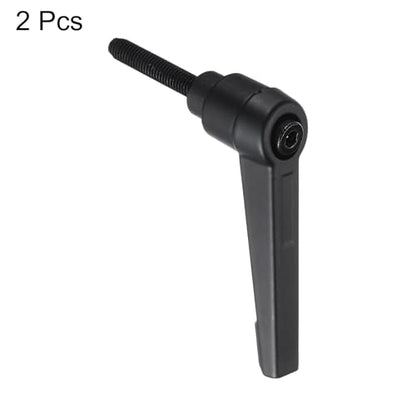uxcell M5 x 25mm Handle Adjustable Clamping Lever Thread Push Button Ratchet Male Threaded Stud Knobs Locking Rotating Screw Handles Quick Release Bolt Black 2pcs - color: Black, size: M5 x 25mm