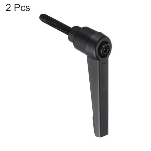 uxcell M5 x 25mm Handle Adjustable Clamping Lever Thread Push Button Ratchet Male Threaded Stud Knobs Locking Rotating Screw Handles Quick Release Bolt Black 2pcs - color: Black, size: M5 x 25mm