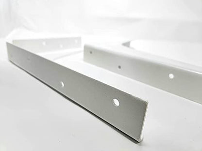 One Pair Workstation Heavy-Duty Reversible Brackets 1000lb. Load Capacity [per Pair] (15" x 21", White) - color: White, size: 15" x 21"