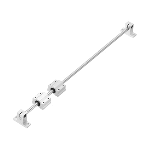 uxcell 2 Pcs 8mm x 600mm Linear Motion Rail Shaft Slide Guide with 4 Pcs SCS8UU Bearings and 4 Pcs SK8 Rail Support Linear Motion Rod Shaft Guide Set for CNC Machine 3D Printer, Silver - size: 600mm