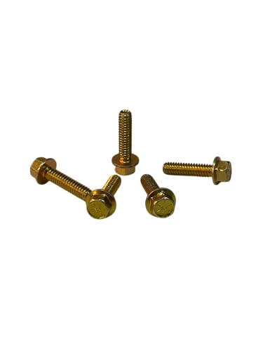 (100 Pieces) 1/4-20x1 Grade 8 Hex Flange Bolts Screws UNC Coarse Full Threads Zinc Yellow Trivalent