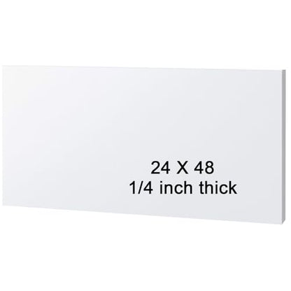 HDPE Sheet 1/4-24" x 48" High Density Polyethylene Sheets with Protective Film 1/4 Thick HDPE Plastic Sheet Board Solid Plastic Block for Flat Panel DIY Projects Machining Home (White) - color: White, size: 24“x48"x1/4"