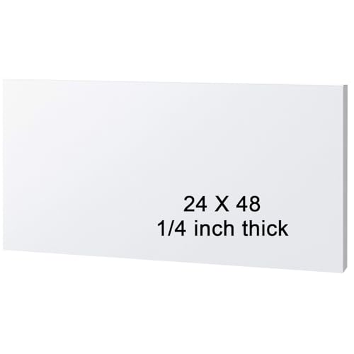 HDPE Sheet 1/4-24" x 48" High Density Polyethylene Sheets with Protective Film 1/4 Thick HDPE Plastic Sheet Board Solid Plastic Block for Flat Panel DIY Projects Machining Home (White) - color: White, size: 24“x48"x1/4"