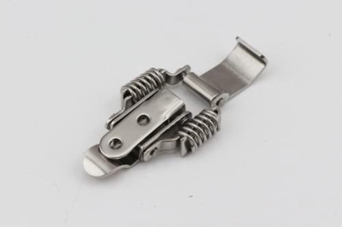 NRC&XRC Stainless Steel Rustic Industrial Double Spring Locking Latch Hasp Chest Toggle Catch Clasp Furniture Hardware Accessories w/Screws (2, M) - size: Medium