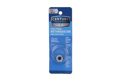 Century Drill & Tool 92900 Fractional Right Hand Rethreading Die, 1/4-20 NC - size: 1/4-20 NC