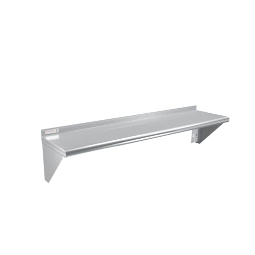 STABLEINK NSF Stainless Steel Wall Shelf 12x48 Inches, Commercial Kitchen - size: 12"x48"