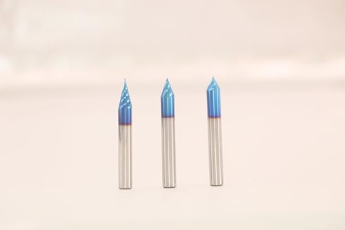 Ruhi 30 Deg,45 Deg,60 Deg V Groove CNC Router Bit Set with 1/4 Inch Shank Carbide Chamfer End Mill Carving Liner Point V Bit for CNC Engraving and Chamfering Lettering V3363 - size: 1/4 Inch Shank