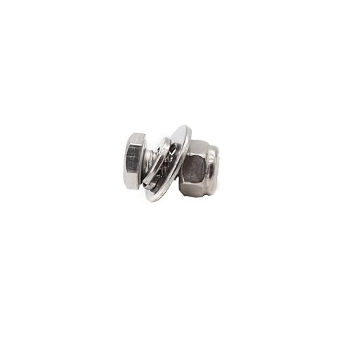 50pcs 1/4-20 x 1/2" Hex Bolts Spring Flat Washers Hex Nuts Nylon Inserted Lock Nuts, 304 Stainless Steel / A2-70/18-8, Plain Finish, Full Thread - size: 1/4-20" x 1/2" (10-Pack)