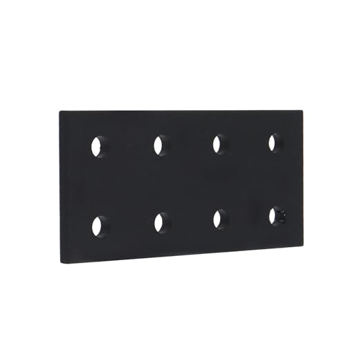 KUMGROT 10 Pcs Black 2020/2040 Series T-Slot Flat Plate Connectors Aluminum - style: 10 Pcs 8 hole Bracket with Bolt Nut