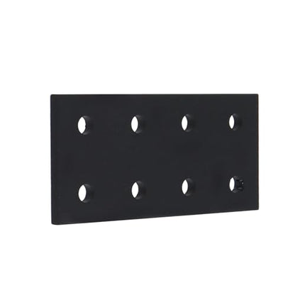 KUMGROT 10 Pcs Black 2020/2040 Series T-Slot Flat Plate Connectors Aluminum - style: 10 Pcs 8 hole Bracket with Bolt Nut