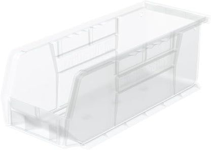 Akro-Mils 30224 AkroBins Plastic Storage Bins, 11"x 4"x 4", Clear, 12-Pack - color: Clear