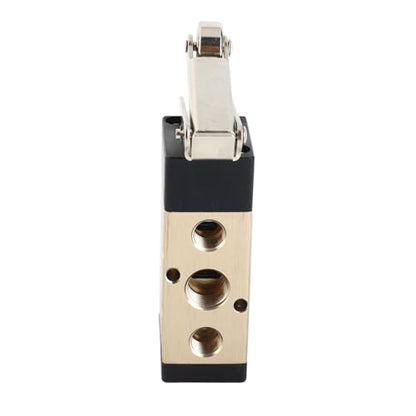 2 Position 5 Way Pneumatic Hand Pull Valve 1/4" PT Port Aluminum Alloy Roller Type Air Control Valve for Pneumatic Systems