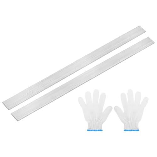 uxcell 2 Pcs 316L Stainless Steel Flat Bar 1/8" Thickness, 13/16" Width, 12" Length, Brushed Finish Trim Strips Sheet for Kitchen DIY Craft Making, Silver Tone - size: 1/8" x 13/16" x 12"