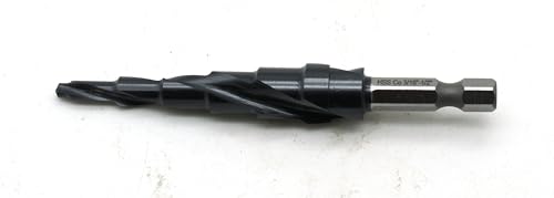 TEMO M35 Cobalt AITiN Spiral Step Drill Bit 3/16-1/2" 6 Size 1/4" Hex Shank - size: 3/16" - 1/2" AITiN, style: Spiral