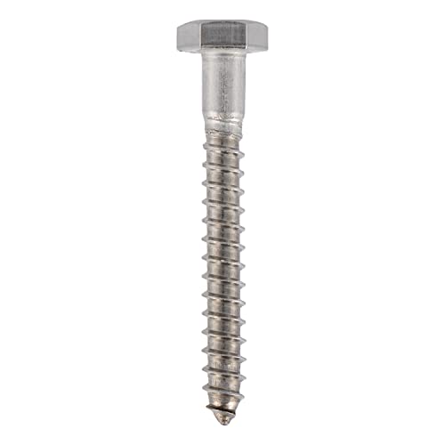 1/4 x 3 Stainless Lag Bolt (25-Pack) 18-8 Stainless Steel, Heavy Duty Hex Wood Lag Screw, ASME B18.2.1 Commercial/Industrial Grade by Makers Bolt - size: 1/4 x 3 (25 pack)
