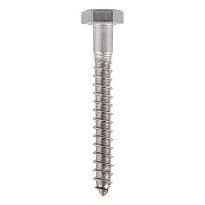 1/4 x 3 Stainless Lag Bolt (25-Pack) 18-8 Stainless Steel, Heavy Duty Hex Wood Lag Screw, ASME B18.2.1 Commercial/Industrial Grade by Makers Bolt - size: 1/4 x 3 (25 pack)