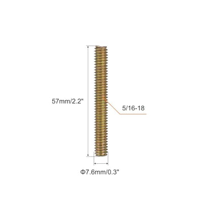 uxcell 8pcs Fully Threaded Rods 5/16x2-1/4 All Thread Studs Long Threaded Screw Carbon Steel for Furniture Garden Railing Mounting Assembly Fastening Frame Connection Colorful Zinc - size: 5/16x2-1/4"