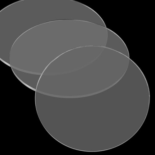 Hitefu Clear Circle Acrylic Sheets, 5 Inch, 10 Packs, 3mm Thick - size: 5 Inch
