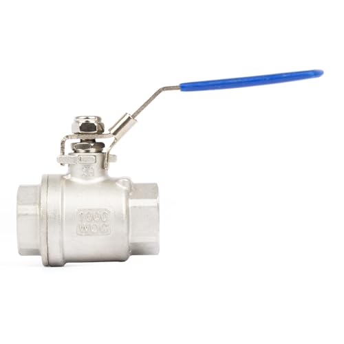U.S. Solid 1" Lockable Ball Valve – 304 Stainless Steel, Full Port, 1000 WOG, Heavy Duty, Corrosion-Resistant, Female NPT for Water, Oil, Gas, Industrial & Home Use - size: 1 Inch