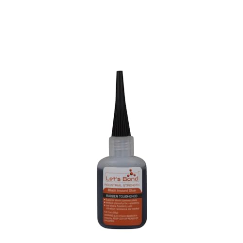 Let's Bond 1 oz Black Premium Cyanoacrylate, Medium Viscosity, 300 CPS - size: 1 oz