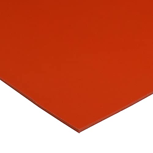 Exactly Rubber - Commercial Grade Silicone Sheet, 60A Durometer Silicone Mat, -80 to 450°F Temperature Resistant Rubber Mat, Rubber Sheet with 350% Elongation, Made in The USA, 1/16 x 9" x 12", Red - color: Red, size: 1/16 x 9 x 12