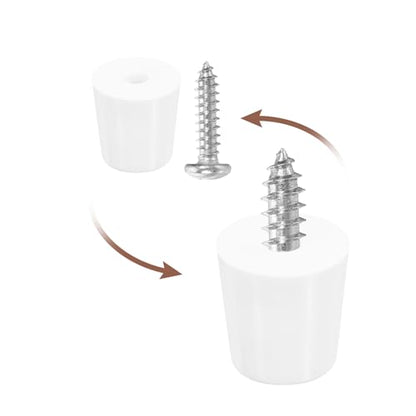 uxcell 8Pcs Rubber Bumper Feet, 0.79" H x0.79 W Round Pads with Stainless Steel Washer and Screws for Furniture, Appliances, Electronics - size: 0.79" H x0.79" W