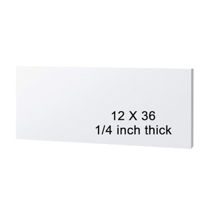 HDPE Sheet 1/4-12" x 36" High Density Polyethylene Sheets with Protective Film 1/4 Thick HDPE Plastic Sheet Board Solid Plastic Block for Flat Panel DIY Projects Machining Home (White) - color: White, size: 12“x36"x1/4"