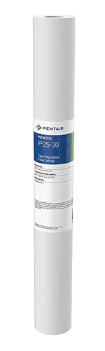 Pentair Pentek P25-20 Sediment Water Filter, 20-Inch, Whole House Spun-Bonded Polypropylene Replacement Cartridge, 20" x 2.5", 25 Micron, White, 1 Count (Pack of 1) - style: 25 Micron