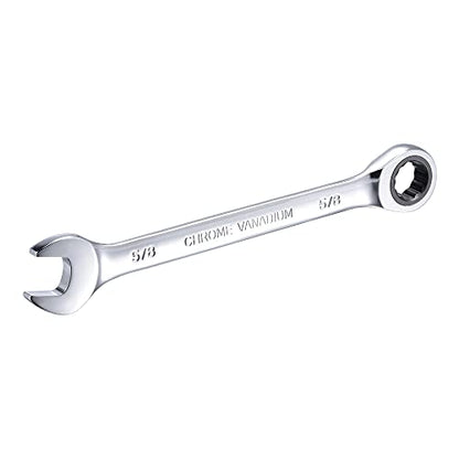 uxcell 5/8 Inch Ratcheting Combination Wrench SAE 72 Teeth 12 Point Ratchet Box Ended Spanner Tools, Cr-V - size: 5/8"