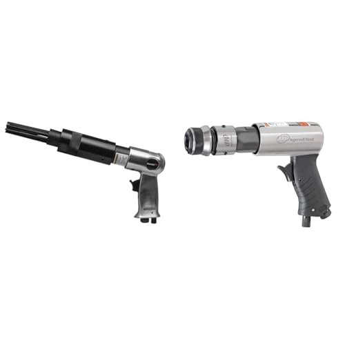PowerMate Vx 024-0299CT Air Needle Scaler & Ingersoll Rand 114GQC Air Hammer - 3 PC Chisel Set with Tapered Punch, Panel Cutter, Flat Chisel, 2-5/8 Inch stroke, 3500 BPM, Lightweight, Compact, Gray