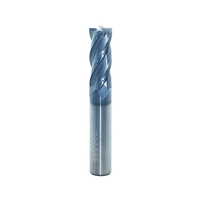 3/8" Carbide Square End Mill, 4 Flute, AlTiN Coating, 1 Pc - size: 3/8" (1 Pc), style: For Alloy Steels