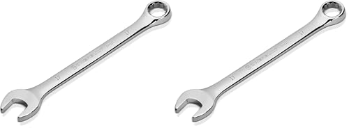 Powerbuilt 17mm Metric Combination Wrench, 12 Point Double Ended Box and Open End, 15 Degree Offset Polished 644121 (Pack of 2) - size: 17mm (Pack of 2)