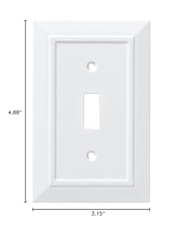 Franklin Brass Classic Architecture (1-Pack) Decorative Light Switch Cover Pure White 2-Gang Wall Plate Double Toggle Plate Covers Electrical Outlet Guard W35244-PW-C - size: 1 Count (Pack of 1), style: Switch