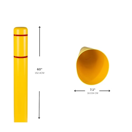 BollardGard 7" x 60" Bollard Cover Yellow - Innoplast (Yellow Blue Tape) - color: Yellow blue tape, size: 7\"x60\"