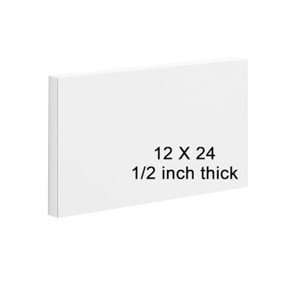 HDPE Sheet 1/2-12" x 24" High Density Polyethylene Sheets with Protective Film 1/2 Thick HDPE Plastic Sheet Board Solid Plastic Block for Flat Panel DIY Projects Machining Home (White) - color: White, size: 12“x24"x1/2"