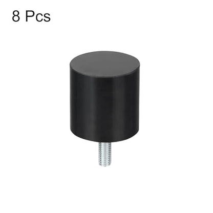 uxcell M8 Thread Rubber Mounts, Vibration Isolators, Cylindrical Shock Absorber with Studs 40 x 40mm 8pcs - size: M8x40x40mm