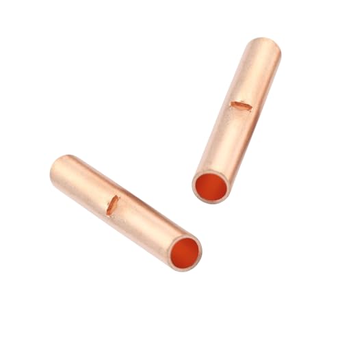 Non Insulated Butt Connectors Kit (100 PCS(AGW 22-16) Copper) - size: 100 PCS(AGW 22-16) Copper