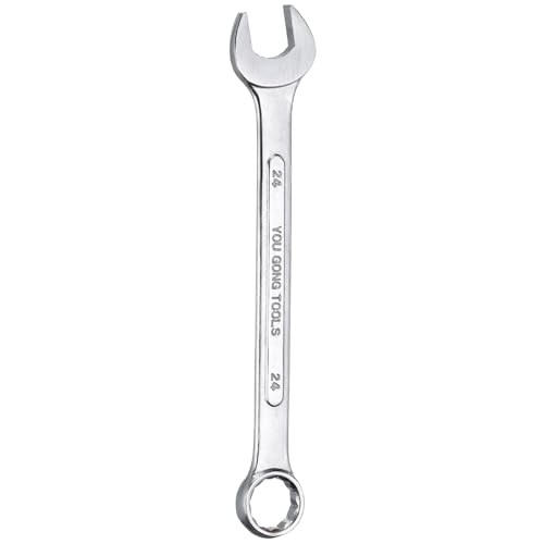 HARFINGTON Metric Combination Wrench, 24mm Open End & 15-Degree Offset - size: 24mm