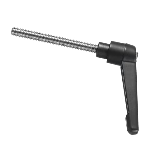 uxcell 2pcs Adjustable Clamping Lever Handle M6 x 55mm Metric 304 Stainless Steel Male Threaded Stud Hand Knobs Push Button Ratchet Rotating Screw Handles Bolts with Locking Lever Black - size: M6 x 55mm